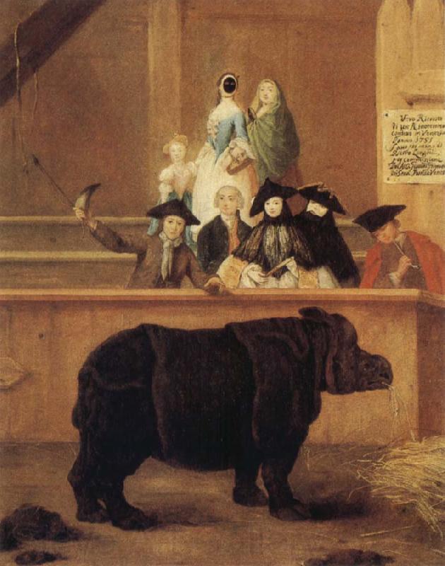 Pietro Longhi The Rhinoceros Norge oil painting art